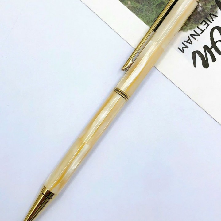 Orange Mississipi Pearl Signature Pen-Titanium Gold plated-INSPIRED